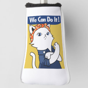 We Can Do It! White Cat Rosie the Riveter Golf Head Cover