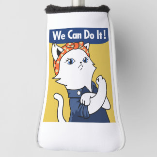 We Can Do It! White Cat Rosie the Riveter Golf Head Cover