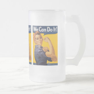 We Can Do It World War 2 Frosted Glass Beer Mug