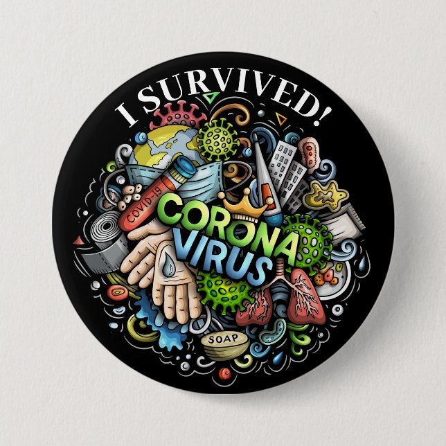 We CAN Kick Coronavirus! 7.5 Cm Round Badge (Front)