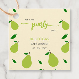We Can Pearly Wait Fall Pear Baby Shower Favour Tags