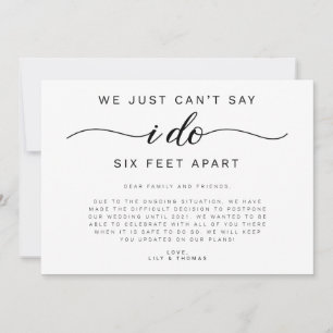 We' Can't Say I Do Six Feet Apart Wedding Announcement