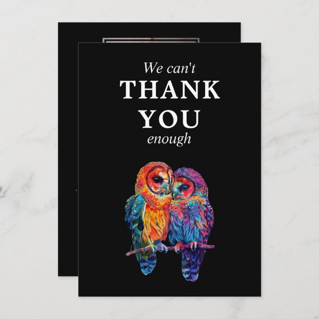 We can't thank you.. LGBTQ  Eternal Unity wedding  Thank You Card (Front/Back)