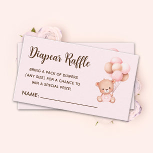 We can't wait any more Nice bear Rosa Baby shower Enclosure Card