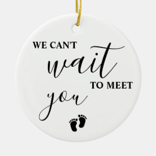 We can't wait to meet you Baby, Expecting Baby, B Ceramic Tree Decoration