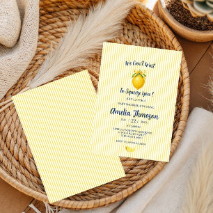 We Can't Wait to Squeeze You Citrus Lemon Baby Invitation