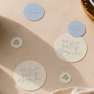 We Can't Wait To Squeeze You Lemon Baby Shower Confetti