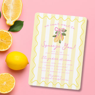We Can't Wait to Squeeze You Lemon Baby Shower Invitation