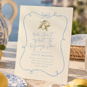 We Can't Wait To Squeeze You Lemon Baby Shower Invitation