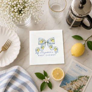 We Can't Wait to Squeeze You Lemon Baby Shower Napkin