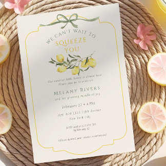 We can't wait to Squeeze You Neutral Baby Shower Invitation
