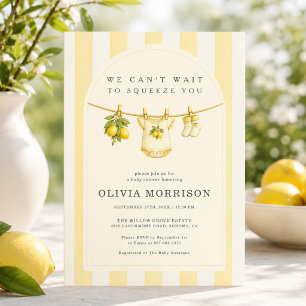 We Can't Wait to Squeeze You Stripes Baby Shower Invitation