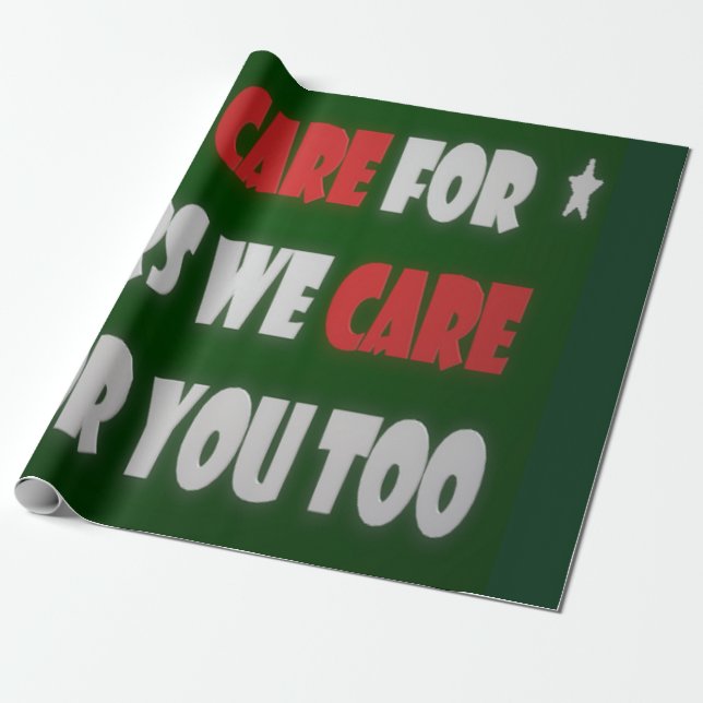 We Care For Cars        Poster Wrapping Paper (Unrolled)