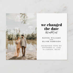 We Changed the Date But Couldn't Wait Elopement Announcement Postcard