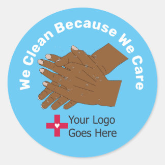 We Clean Because We Care Classic Round Sticker