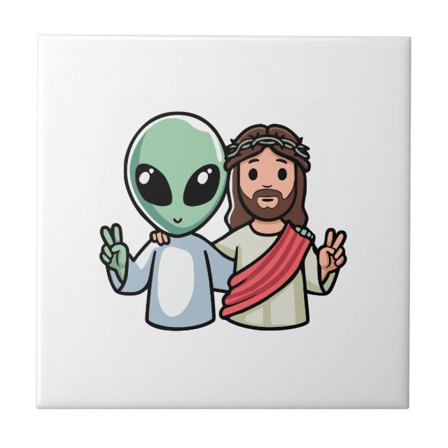 We come in peace tile (Front)