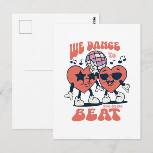 we dance to the same beat postcard