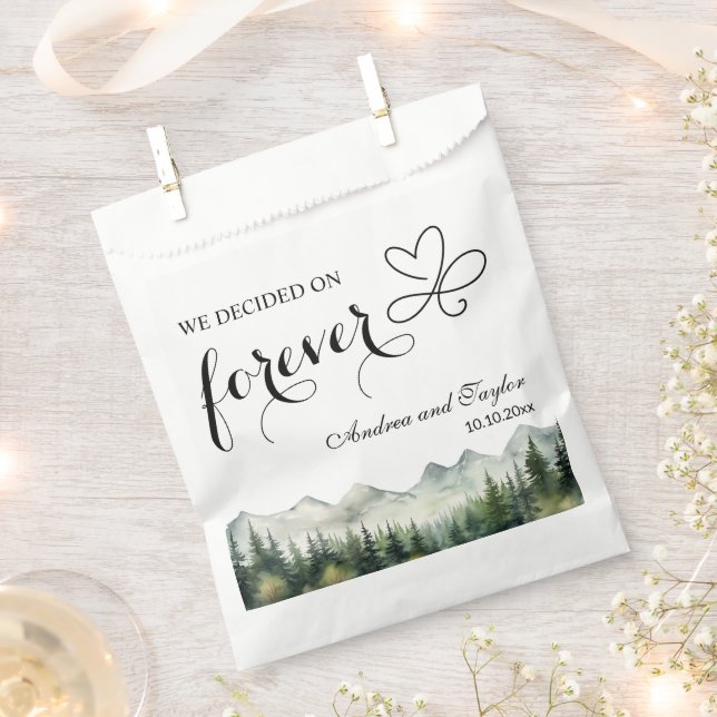We decided on Forever Elegant Wedding Favour Bags (Clipped)