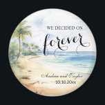 We decided on Forever Elegant Wedding favour Magnet<br><div class="desc">An elegant Wedding design with watercolor beach and palm trees that you can customise with your details.</div>