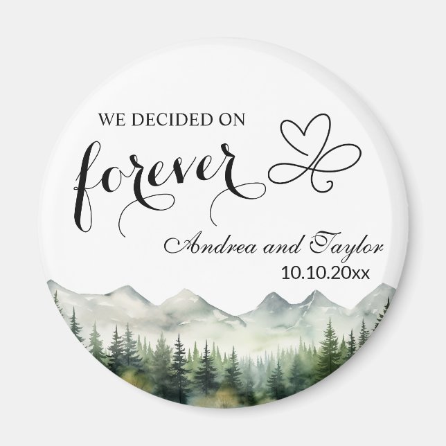We decided on Forever Elegant Wedding favour Magnet (Front)