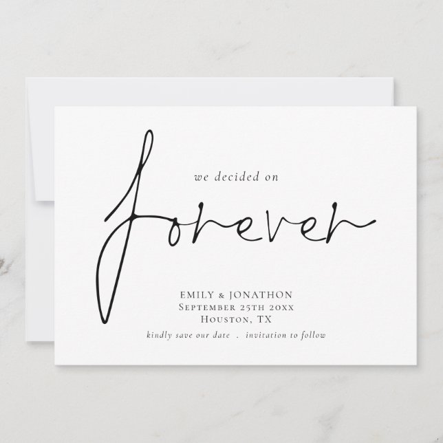 We Decided on Forever QR Code Save The Date (Front)