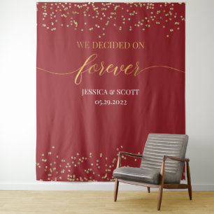 We Decided on Forever Wedding Backdrop Tapestry