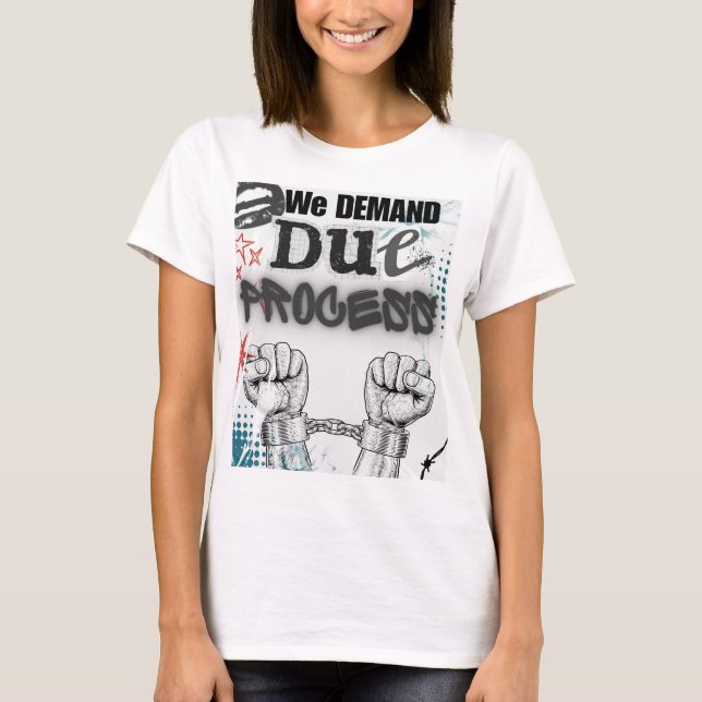 We Demand DUE PROCESS – Graffiti-Style Protest Pos T-Shirt (Front)