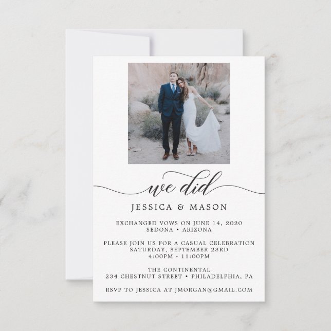 We Did - Celebration Invite Eloped Announcement (Front)
