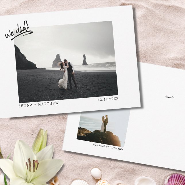 We Did Elopement Photo Announcement Postcard (Creator Uploaded)