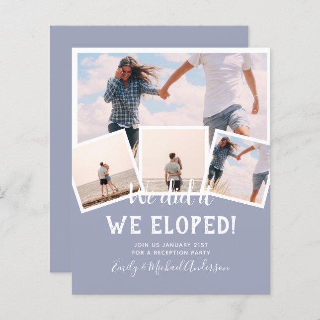 We Did It ELOPEMENT PHOTO Wedding RECEPTION Budget (Front/Back)