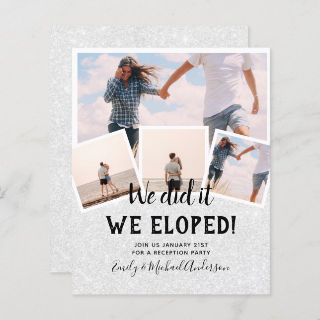 We Did It ELOPEMENT PHOTO Wedding RECEPTION Budget (Front/Back)