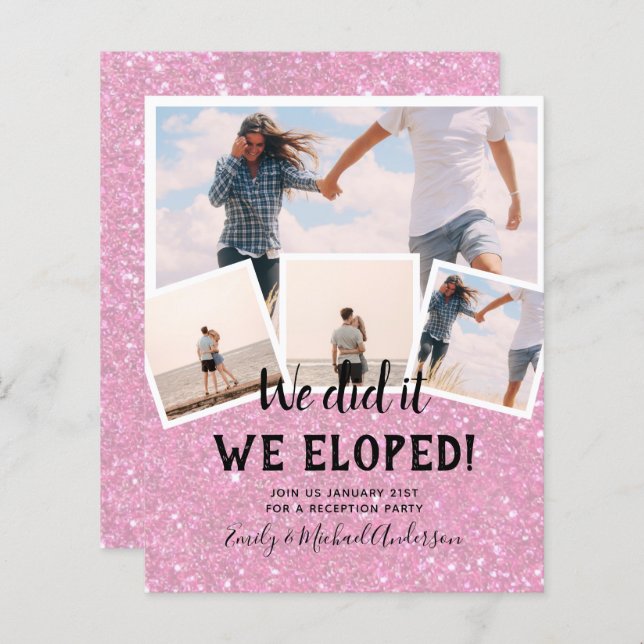 We Did It ELOPEMENT PHOTO Wedding RECEPTION Budget (Front/Back)