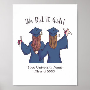We Did It Girls, Graduation Girls Personalised Poster