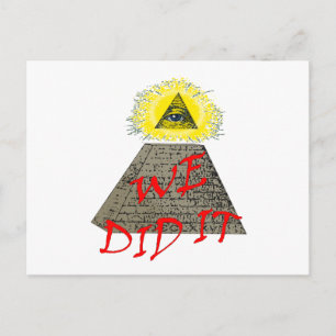we did it (illuminati) postcard
