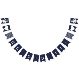We Did It Nautical Wedding Anchor Bunting Bunting