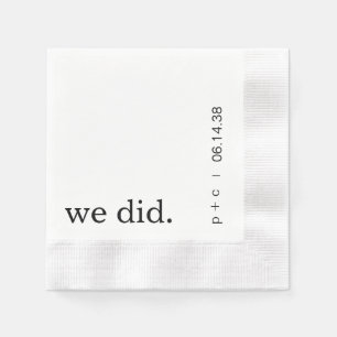 We Did Personalised Wedding Napkins