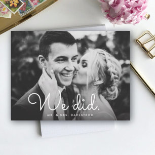 We Did Wedding Announcement Postcard