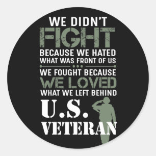 We Didnt Fight Because We Hate Classic Round Sticker