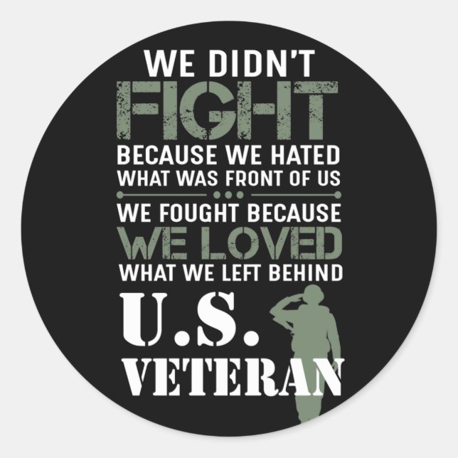 We Didnt Fight Because We Hate Classic Round Sticker (Front)