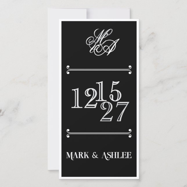 We Do 8x4 B&W Double Sided Wedding Invitation (Front)