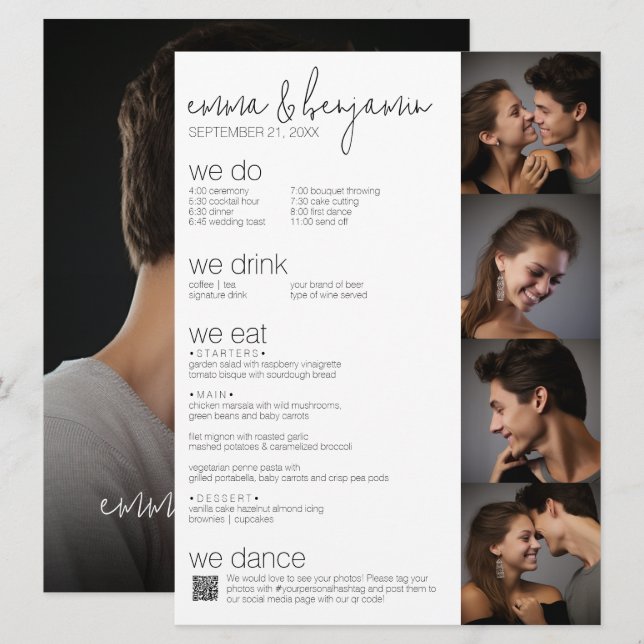 We Do - All In One BW - QR - 5 Photos - Wedding (Front/Back)