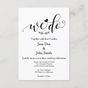 We Do Basic Wedding Invitation