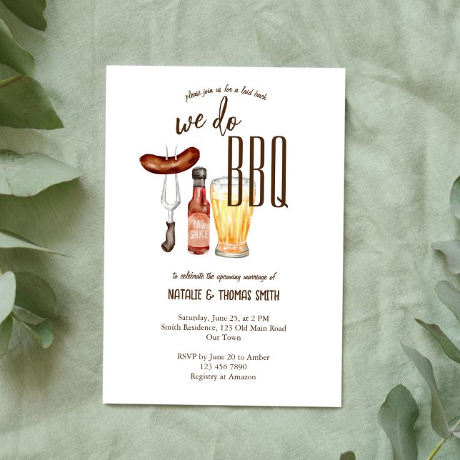 We do BBQ barbecue bridal shower couples shower Invitation (Creator Uploaded)