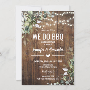 We Do BBQ Couples Shower with Wishing Well Invitation