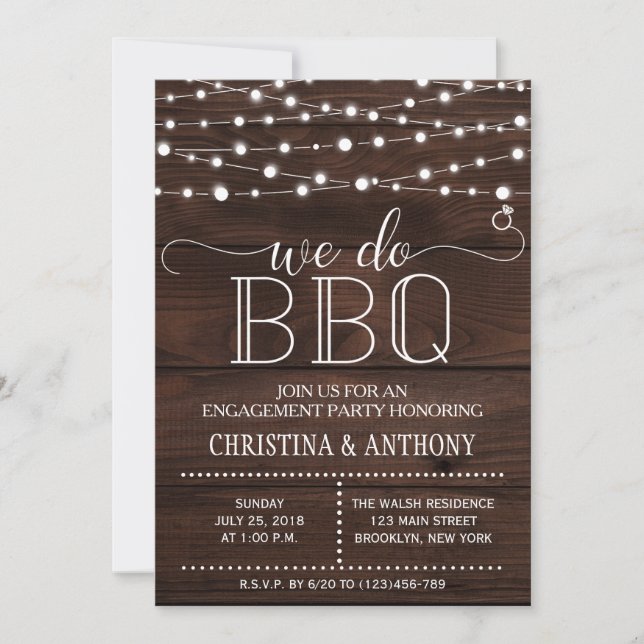 We Do BBQ Engagement Party Invitation (Front)