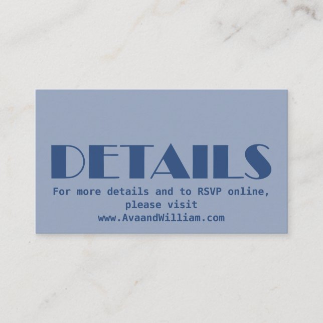 We Do - Blue Wedding - Details Enclosure Card (Front)
