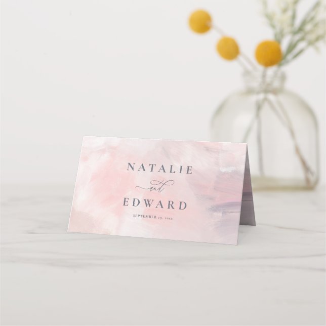 We do blush floral watercolor wedding place card (Back)