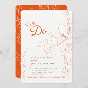 We do botanica gladiolus line art orange invitation