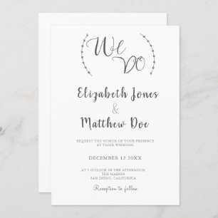 We Do Calligraphy Minimalist Wedding Invitation