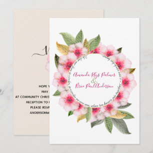 We do cherry blossom with poem wedding invitation